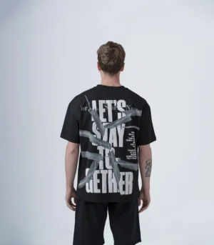 Ανδρικό Μαύρο Oversized T-Shirt Let's Stay Together