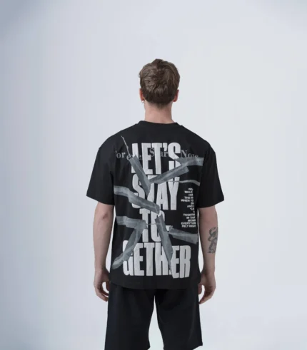 Ανδρικό Μαύρο Oversized T-Shirt Let's Stay Together