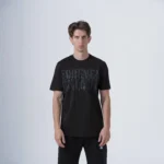 Aνδρικό βαμβακερό t-shirt μαύρο με τύπωμα Forever Unique