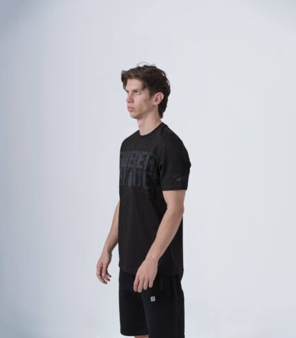 Aνδρικό βαμβακερό t-shirt μαύρο με τύπωμα Forever Unique