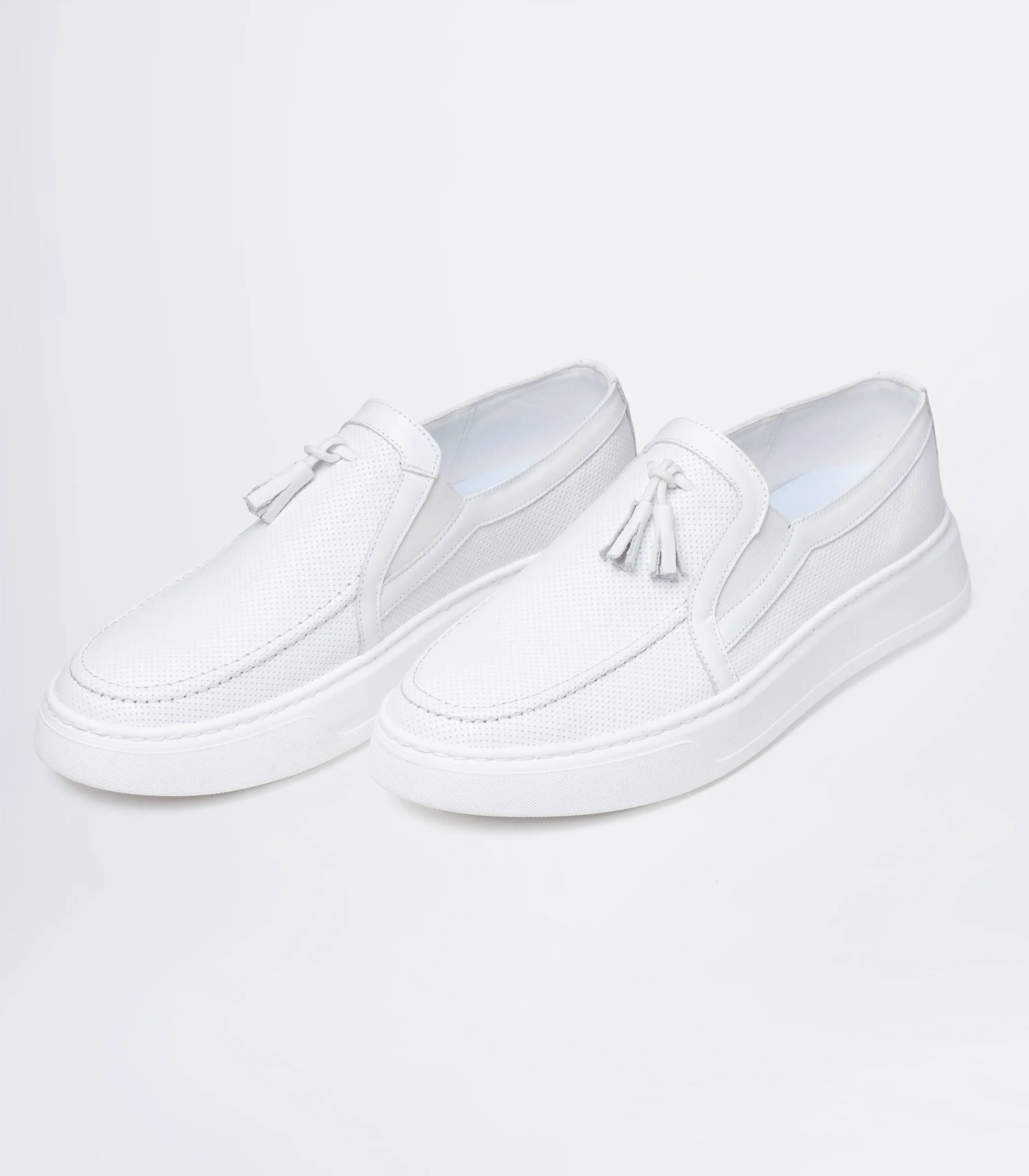 DSC01283 copy Ανδρικά δερμάτινα Loafer Tassel λευκά