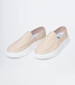 Ανδρικά δερμάτινα Loafer μπέζ