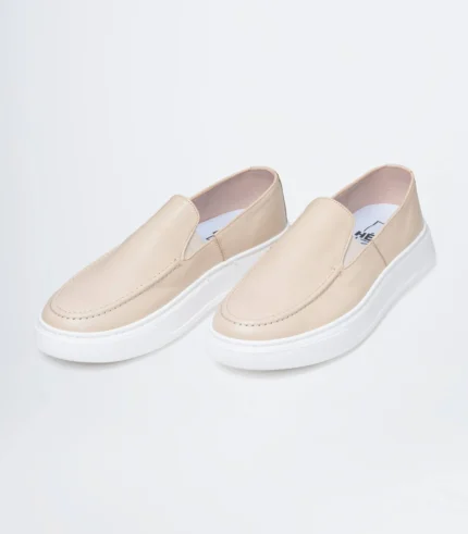 Ανδρικά δερμάτινα Loafer μπέζ