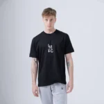 Ανδρικό μαύρο βαμβακερό t-shirt με τύπωμα Herc