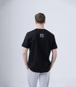 Ανδρικό μαύρο βαμβακερό t-shirt με τύπωμα Herc