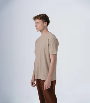 Ανδρικό σαγρέ t-shirt μπέζ