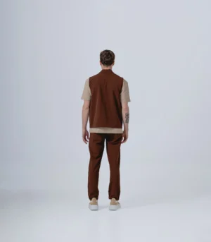 Ανδρικό υφασμάτινο σετ σε camel 
