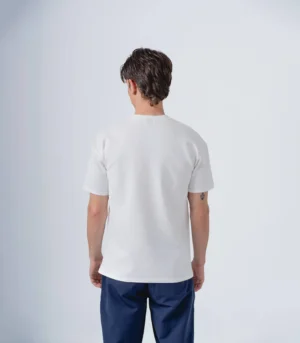Ανδρικό μονόχρωμο T-shirt  με ανάγλυφο σχέδιο στο ύφασμα λευκό