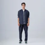 Ανδρικό τζιν σετ με overshirt & παντελόνι με λάστιχο
