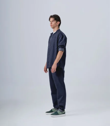 Ανδρικό τζιν σετ με overshirt & παντελόνι με λάστιχο