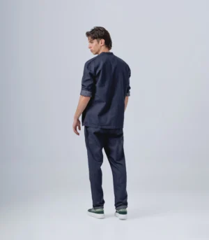 Ανδρικό τζιν σετ με overshirt & παντελόνι με λάστιχο