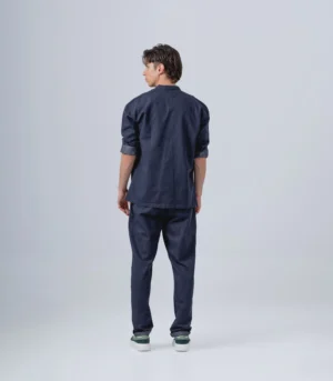 Ανδρικό τζιν σετ με overshirt & παντελόνι με λάστιχο