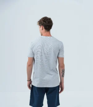 Ανδρικό βαμβακερό t-shirt με λεπτή ρίγα λευκό μαύρο