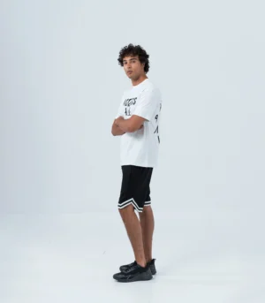 ΑΝΔΡΙΚΟ Τ-SHIRT ΑΝΕΤΗ ΓΡΑΜΜΗ ΛΕΥΚΟ ΜΕ ΣΤΑΜΠΑ ACCESS - Image 4