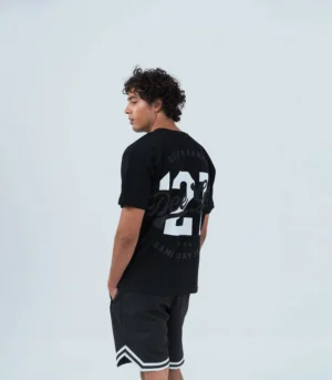 Ανδρικο μαύρο βαμβακερό T-shirt με στάμπα "Delta Gamma"