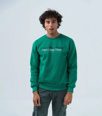 Aνδρικό φούτερ με λαιμόκοψη Herc Urban Wear πράσινο