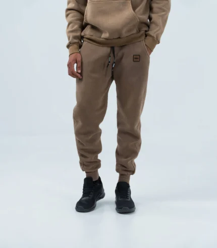Ανδρική Φόρμα Fleece με Λάστιχο Stonewashed – Ταμπά