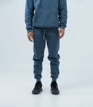 Ανδρική Φόρμα Fleece με Λάστιχο Stonewashed – Μπλέ