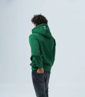 Ανδρικό Πράσινο Φούτερ Fleece με Ανάγλυφη Στάμπα