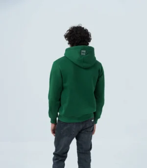 Ανδρικό Πράσινο Φούτερ Fleece με Ανάγλυφη Στάμπα