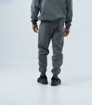 Ανδρική Φόρμα Fleece με Λάστιχο Stonewashed – Γκρί Σκούρο