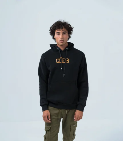 Ανδρικό Μαύρο Φούτερ Fleece με Κουκούλα & Στάμπα Freedom