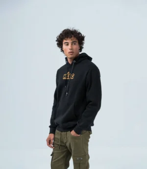 Ανδρικό Μαύρο Φούτερ Fleece με Κουκούλα & Στάμπα Freedom