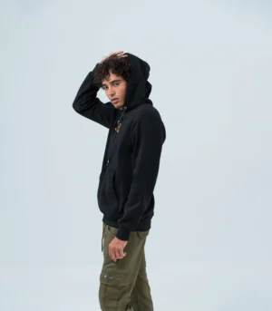 Ανδρικό Μαύρο Φούτερ Fleece με Κουκούλα & Στάμπα Freedom