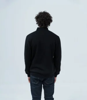Ανδρική Δίχρωμη Ζακέτα Fleece με Φερμουάρ – Λευκό/Μαύρο
