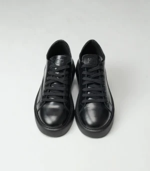 Ανδρικό Δερμάτινο Μαύρο Sneaker