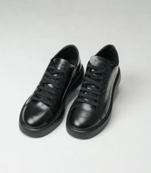 Ανδρικό Δερμάτινο Μαύρο Sneaker