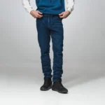 Ανδρικό Μπλε Ανοιχτό Τζιν Slim Fit με Εφέ Τσαλακωμένης Υφής
