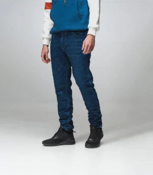 Ανδρικό Μπλε Ανοιχτό Τζιν Slim Fit με Εφέ Τσαλακωμένης Υφής
