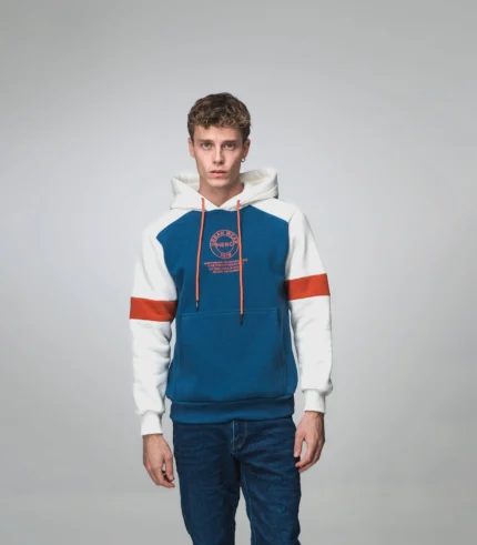 Ανδρικό Δίχρωμο Hoodie Μπλε /Λευκό