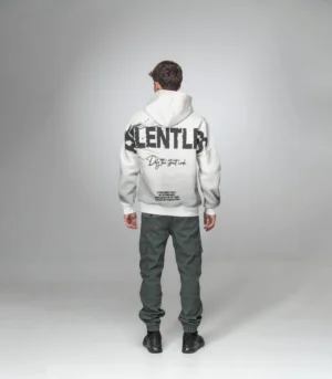 Ανδρικό Λευκό Hoodie με Στάμπα “Relentless” στην Πλάτη