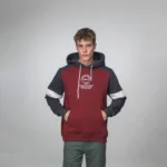 Ανδρικό Δίχρωμο Hoodie Μπορντό/Γκρι
