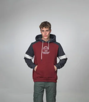 Ανδρικό Δίχρωμο Hoodie Μπορντό/Γκρι
