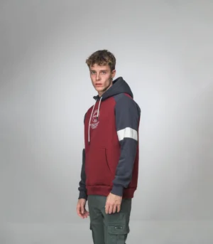 Ανδρικό Δίχρωμο Hoodie Μπορντό/Γκρι