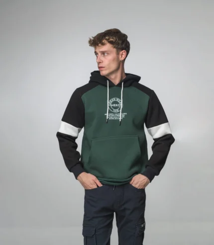 Ανδρικό Δίχρωμο Hoodie Πράσινο / Μαύρο