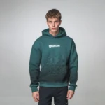 Ανδρικό Σκούρο Πράσινο Hoodie με Στάμπα “Relentless” στην Πλάτη