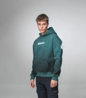 Ανδρικό Σκούρο Πράσινο Hoodie με Στάμπα “Relentless” στην Πλάτη