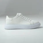 Ανδρικό Δερμάτινο Εκρού Sneaker Με Λευκή Σόλα